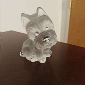 Viking Frosted Glass Puppy Figurine - Decorative Home Accent